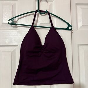 Amazon Women's Purple Halter Backless Workout Top